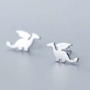 Sterling Silver Dinosaur Earrings Dino Stud Earrings